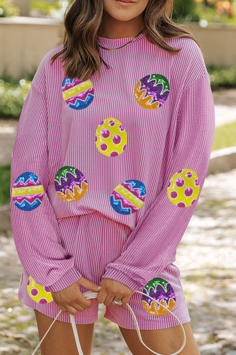 Easter Sequined Corded Tee and Shorts Set