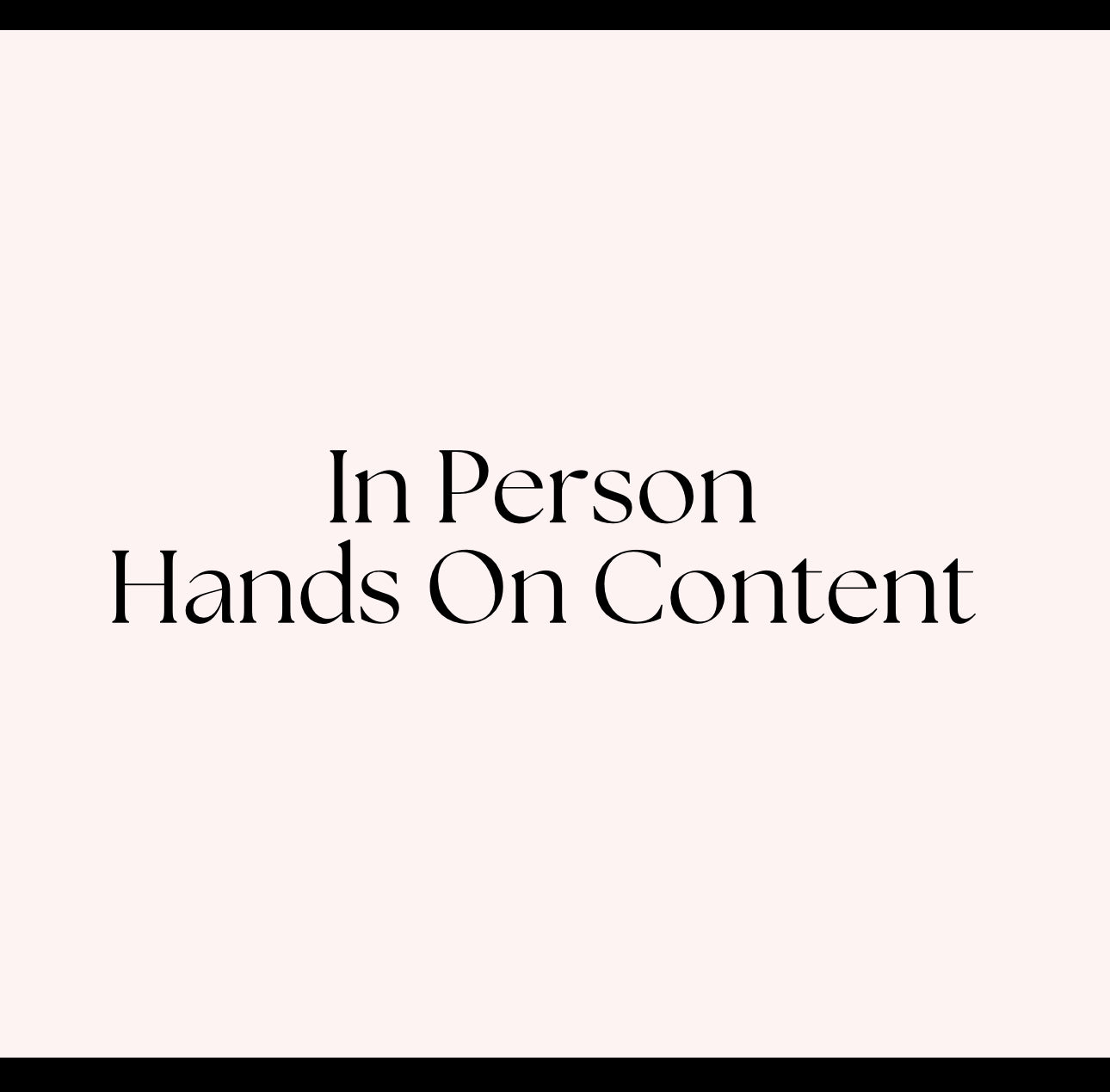 In-Person - Content Creation (Can Travel)