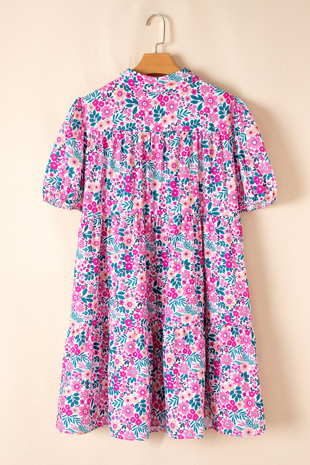 (Pre order 3.20)Floral Button Puff Sleeve A-line Dress