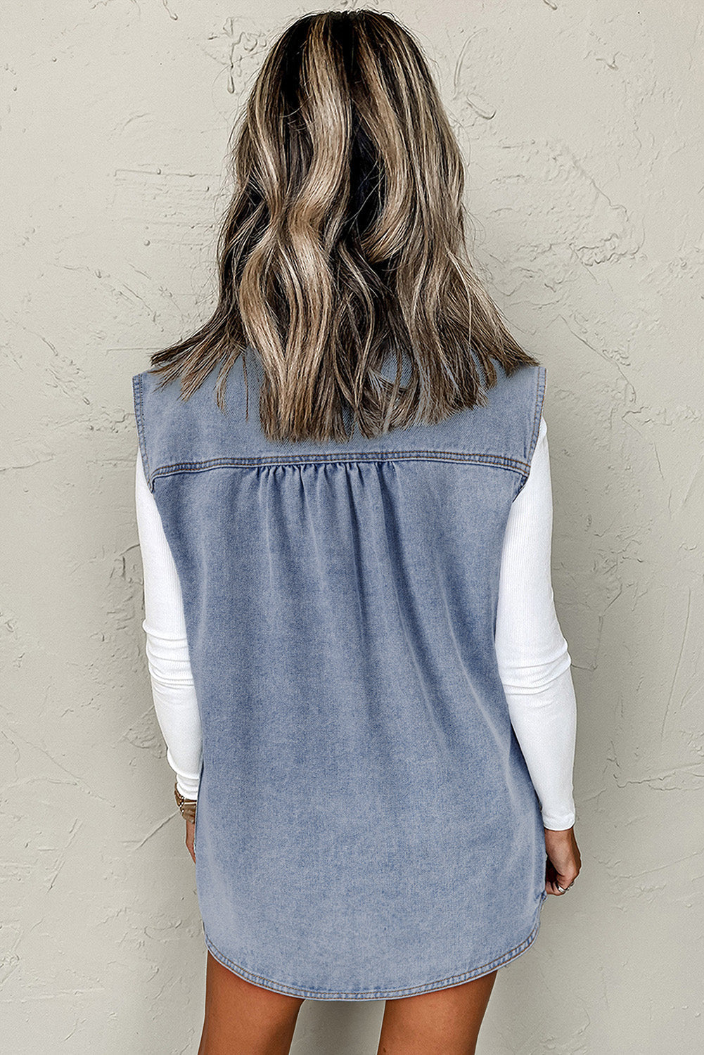 (Pre order 3.10)Denim Pocket Vest Jacket