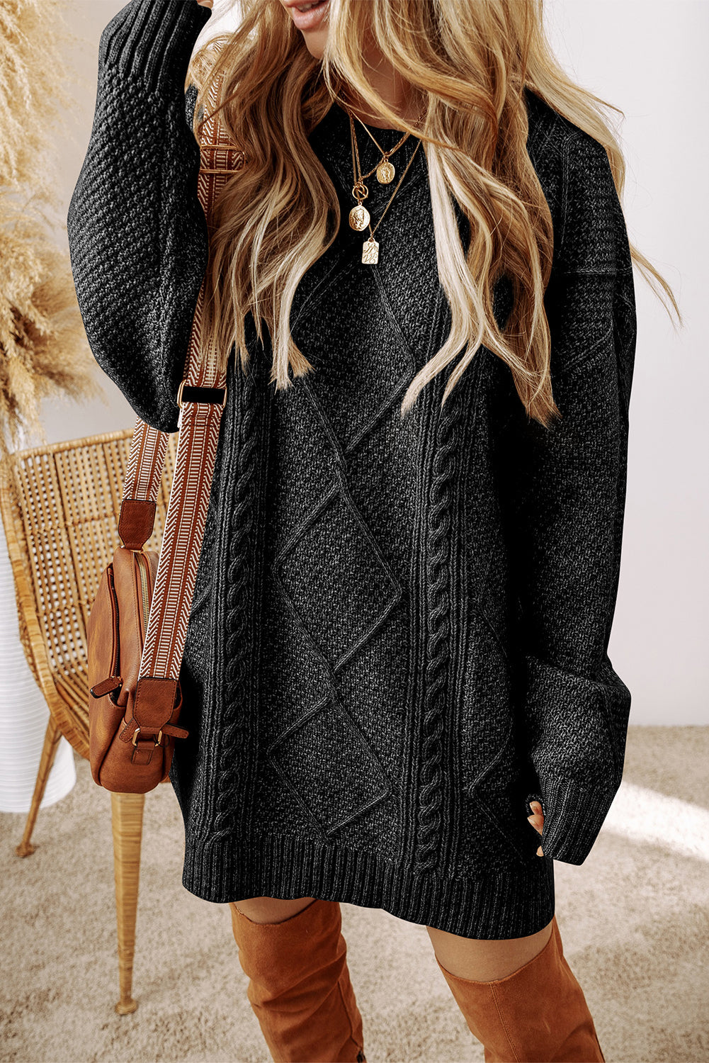 Casual Textured Sweater Dress!