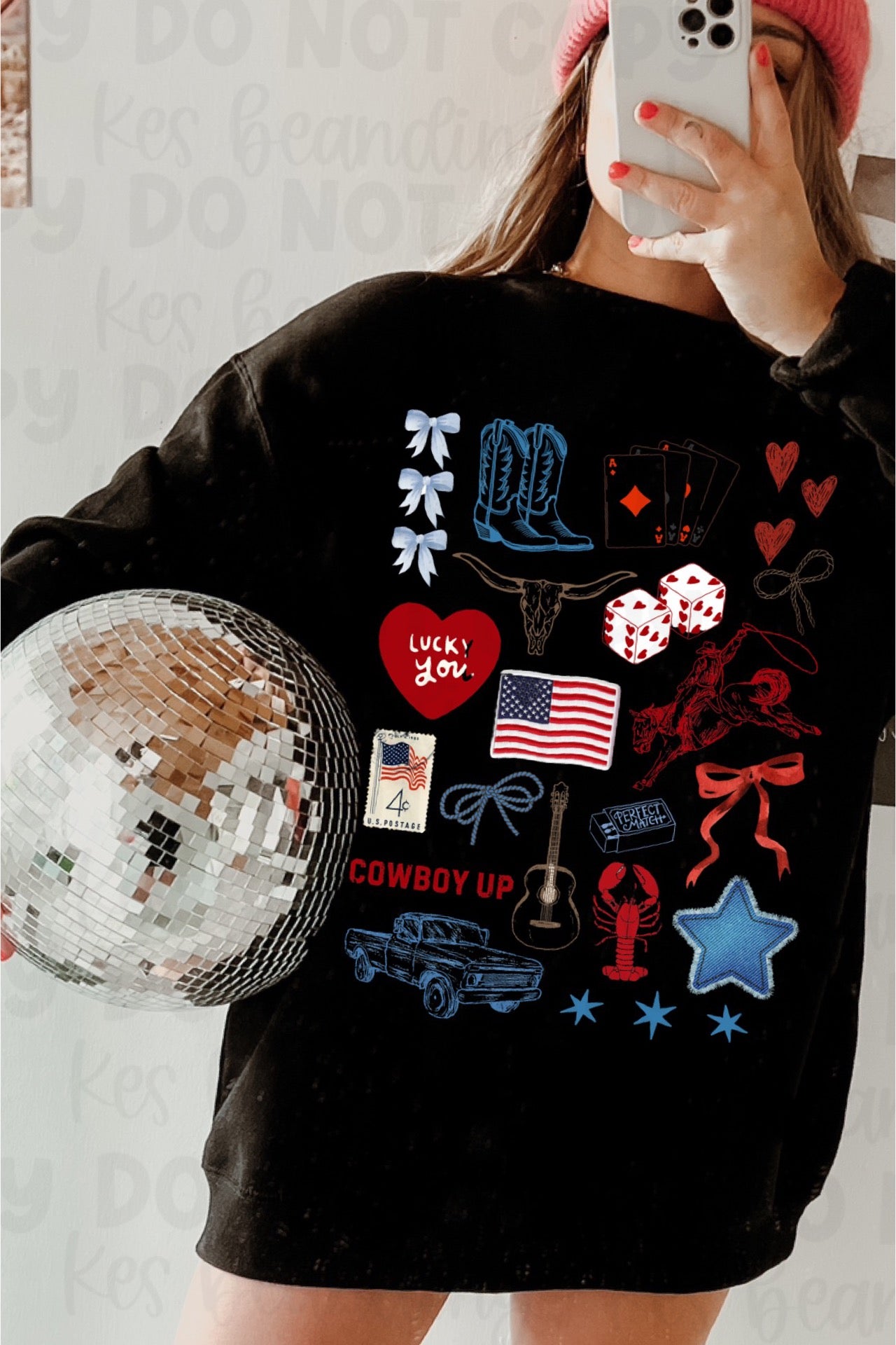 Red white & blue western PNG