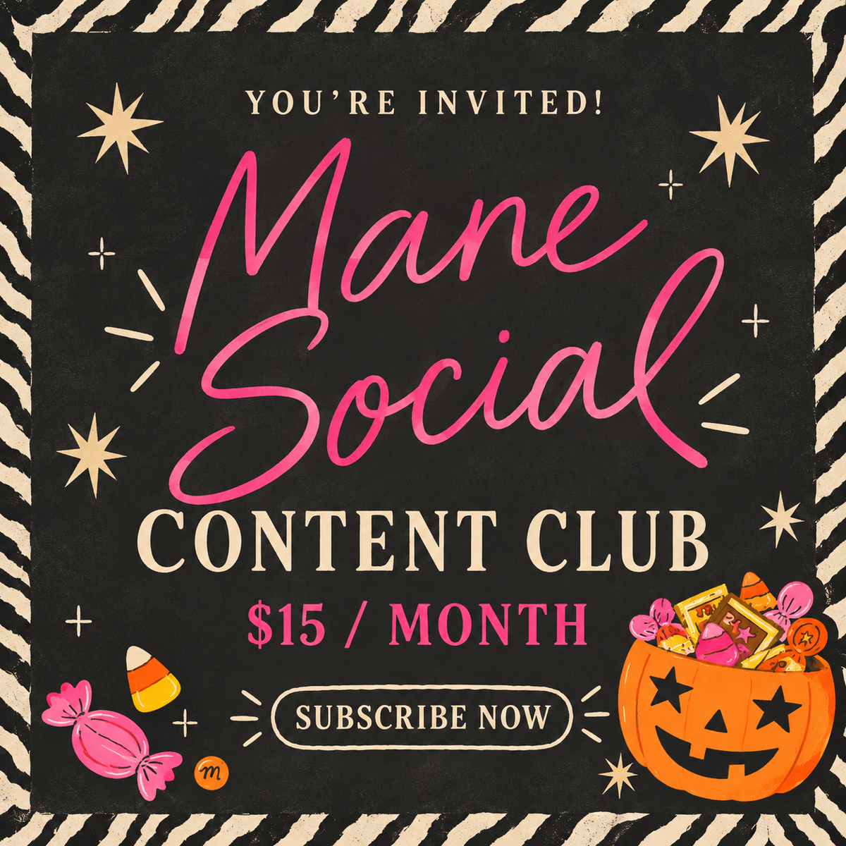 Mane Social Content Club Monthly Subscription