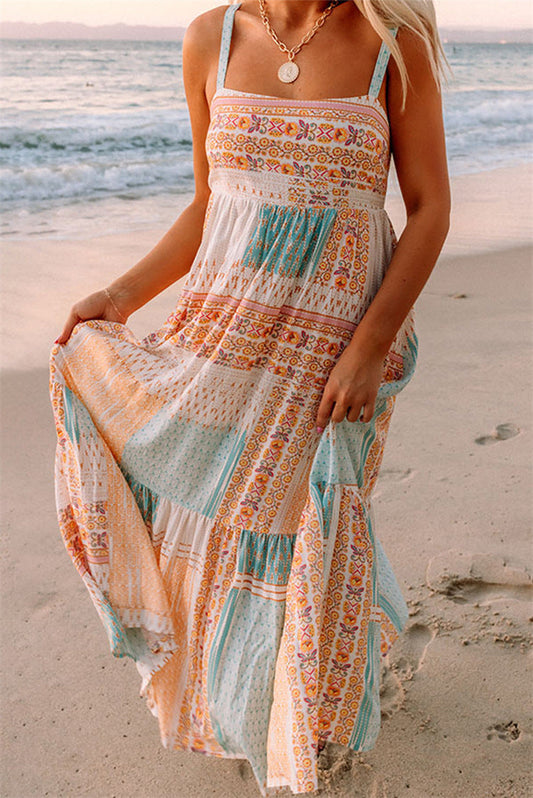 (Preorder 4.10)Boho Patchwork Sundress