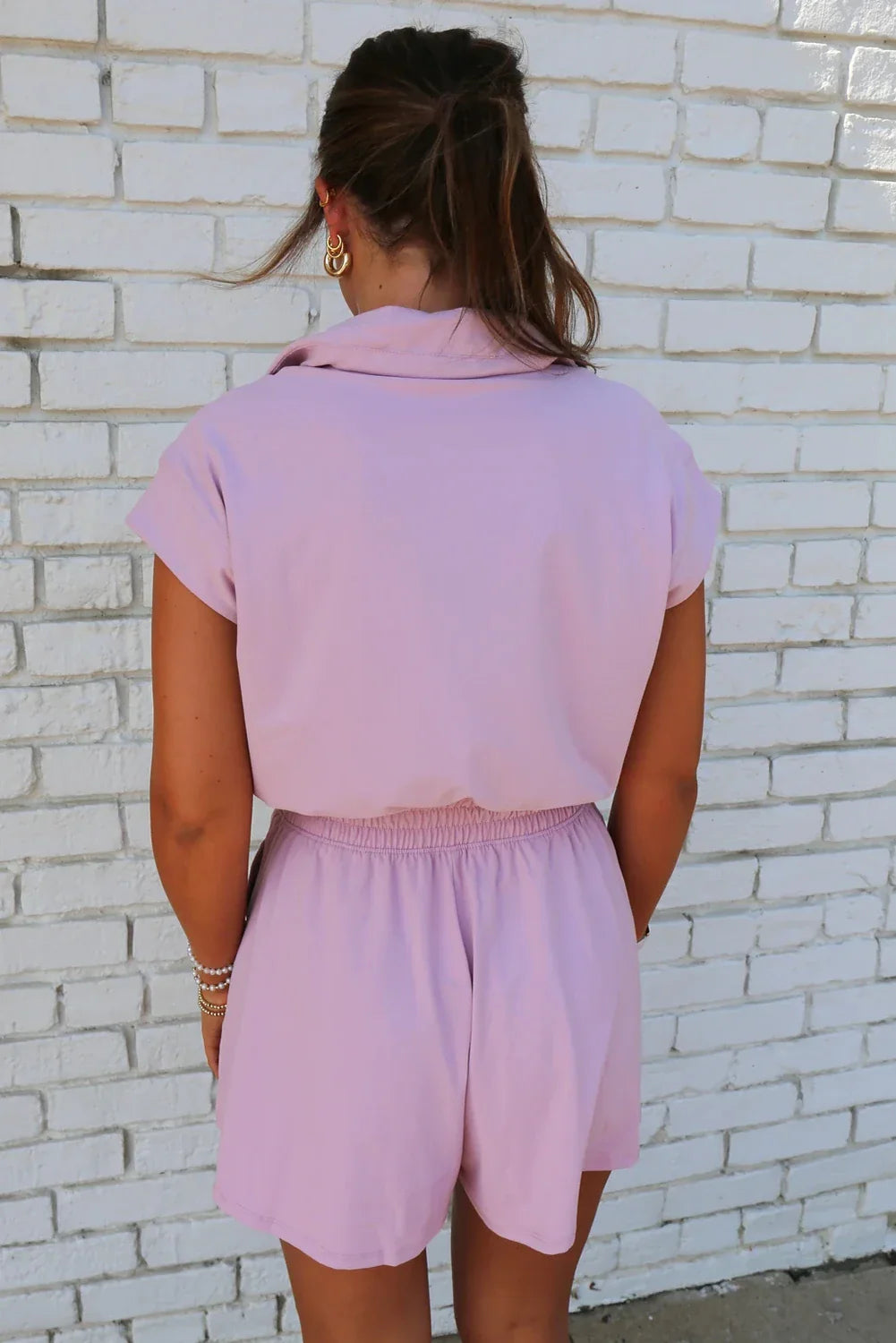 (Preoder 4.5)Purple Zipper Romper