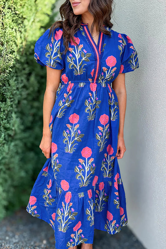 loral Puff Sleeve Maxi Dress