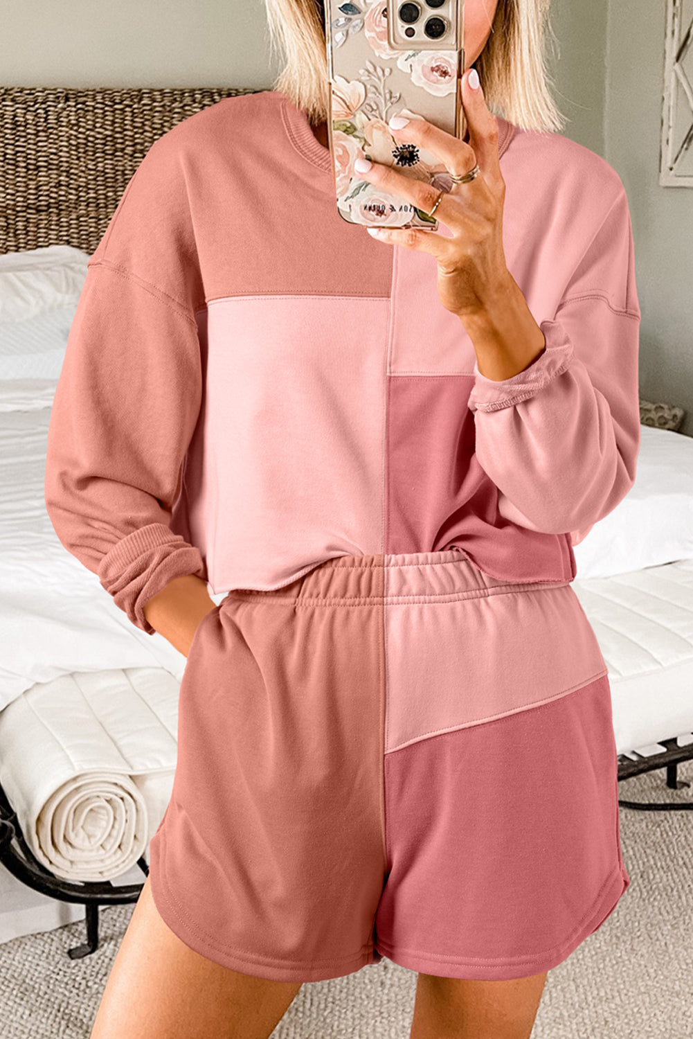 Colorblock Patchwork 2-piece Set
