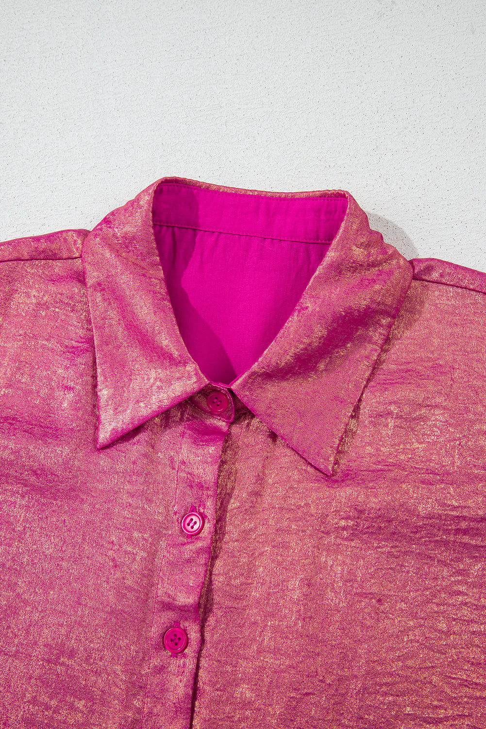 Metallic Sheen Buttoned Front Shirt